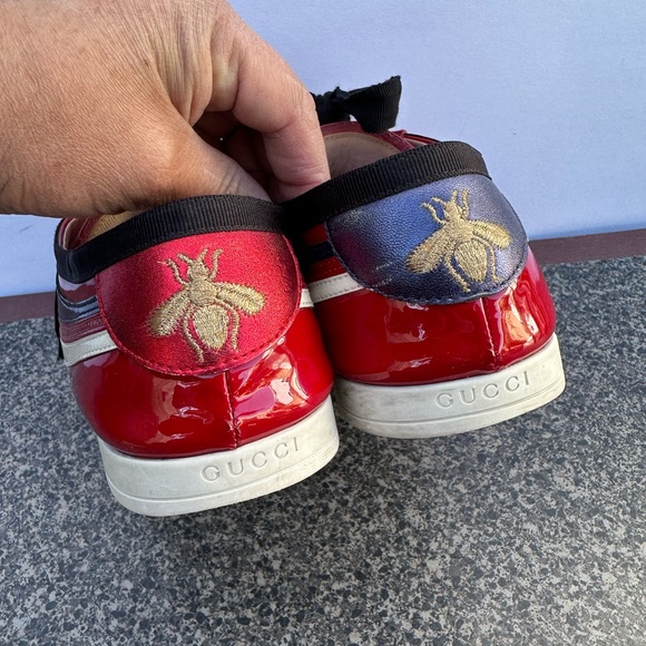 Gucci Men’s Falacer Hebron Web Patent Leather. U.S Size 7. - Picture 6 of 12